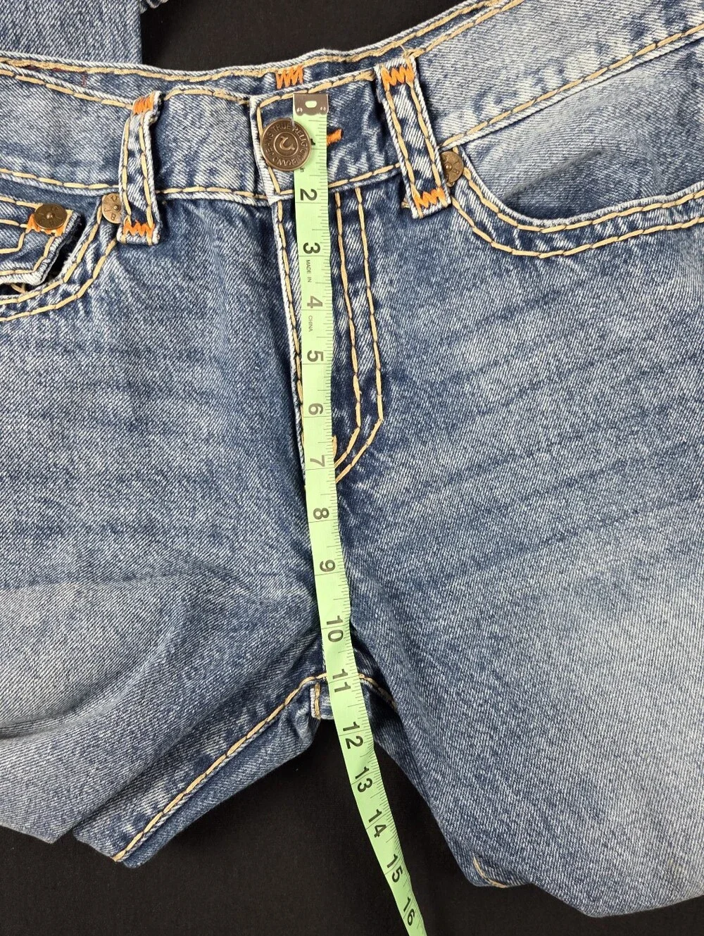 True Religion Geno Super T Jeans Mens 34x33 Blue Wide Stitch Relaxed Slim